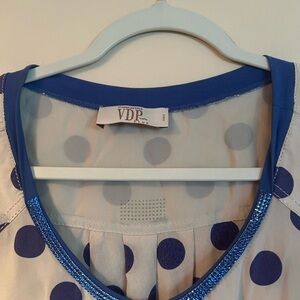 VDP Polka Dot dress with Blue Accents